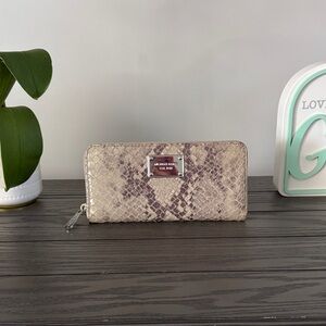 Michael Kors Beige and Brown Snake Print Wallet